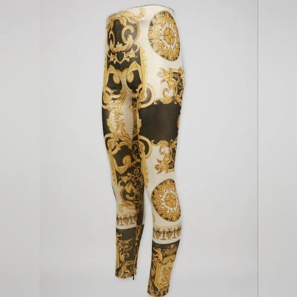 Versace 2018 Runway Gold and Black Baroque SS 1992 Tribute Leggings - Picture 5 of 17